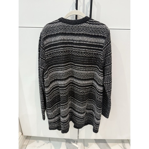 Talbots Cardigan Women XL Black Knit Sweater Shawl Neck Heavyweight Open Front - Picture 12 of 12